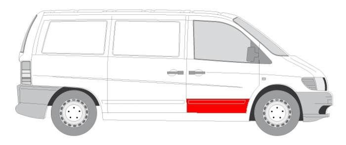 Panou pentru reparatie usa fata dreapta partea inferioara inaltime 470mm MERCEDES V intre 1996-2003 [2]