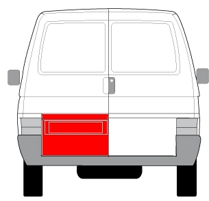 Panou pentru reparatie Usa spate stanga partea inferioara inaltime 430mm VW TRANSPORTER intre 1990-2003 [2]