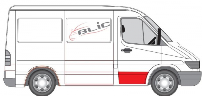 Panou reparatie usa Fata Dreapta (strat, partea inferioara, inaltime 310mm) potrivit MERCEDES SPRINTER 2-T (B901, B902), SPRINTER 3-T (B903), SPRINTER 4-T (B904) 02.95-05.06 [2]