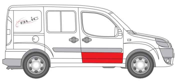 Panou reparatie usa Fata Dreapta (strat, versiune cu usa laterala, inaltime 300mm) potrivit FIAT DOBLO, DOBLO/MINIVAN 03.01- [2]