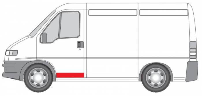 Panou reparatie usa Fata Stanga (strat, partea inferioara, inaltime 120mm) potrivit CITROEN JUMPER I; FIAT DUCATO; PEUGEOT BOXER 03.94-09.06 [2]