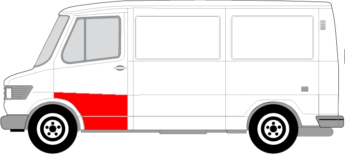 Panou reparatie usa Fata Stanga (strat, partea inferioara, la a doua coasta) potrivit MERCEDES T1 (601), T1 (601, 611), T1 (602), T1 (B601), T1 (B602), T1/TN 05.77-02.96 [2]