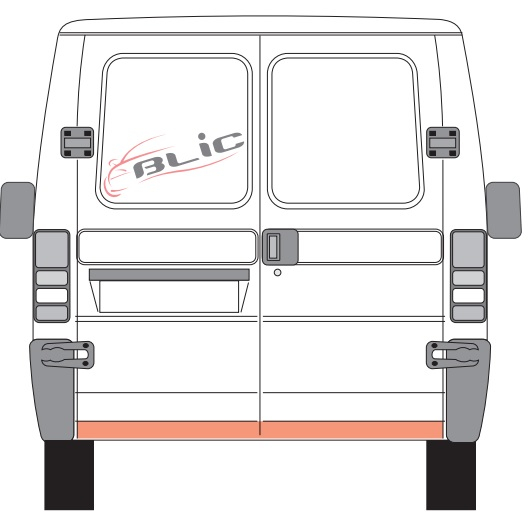 Panou reparatie usa Spate Dreapta/Stanga (conducta) potrivit CITROEN JUMPER I; FIAT DUCATO; PEUGEOT BOXER 03.94-09.06 [2]