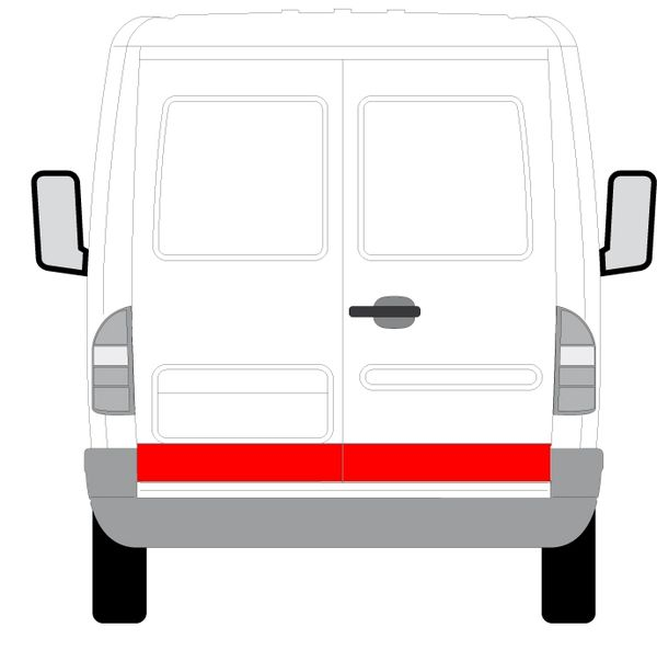 Panou reparatie usa Spate Dreapta/Stanga (strat, partea inferioara, inaltime 140mm) potrivit MERCEDES SPRINTER 2-T (B901, B902), SPRINTER 3-T (B903), SPRINTER 4-T (B904) 02.95-05.06 [2]
