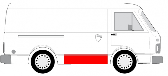 Panou reparatie usa Spate/Usa culisanta (strat, partea inferioara) potrivit VW LT 28-35 I, LT 40-55 I 04.75-06.96 [2]