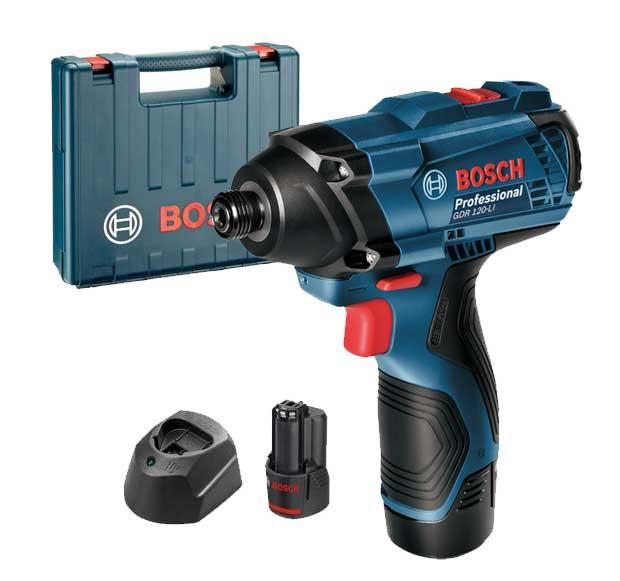 Pistol pneumatic, alimentare: acumulator GDR 120-LI, hexagon intern 1/4, cuplu maxim: 100Nm, 12V 2 x 1,5Ah, baterie inclusă, incarcator inclus [1]