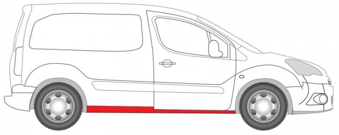 Prag auto Dreapta potrivit CITROEN BERLINGO, BERLINGO MULTISPACE, BERLINGO/MINIVAN; PEUGEOT PARTNER, PARTNER TEPEE, PARTNER/MINIVAN [2]
