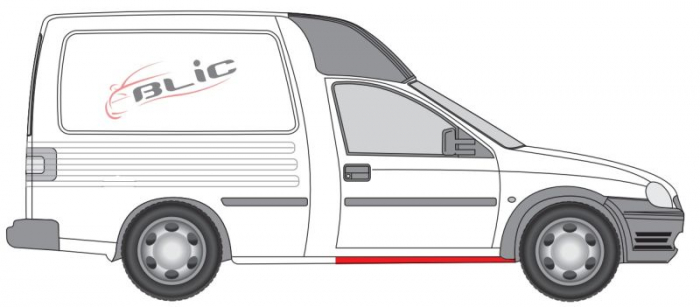 Prag auto Dreapta reparatie, lungime 99cm potrivit OPEL COMBO/MINIVAN, CORSA B pana in 2000 [2]