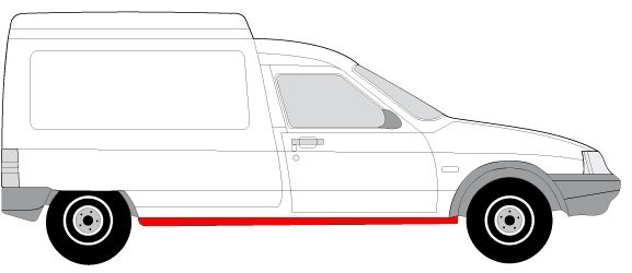 Prag auto Dreapta (reparatie, partea inferioara, lungime 200cm) potrivit CITROEN C15, C15/MINIVAN -12.05 [2]