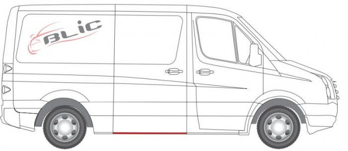 Prag auto Spate Dreapta (model scurt, lungime 131cm) potrivit MERCEDES SPRINTER 3,5-T (B906), SPRINTER 3-T (B906), SPRINTER 4,6-T (B906), SPRINTER 5-T (B906); VW CRAFTER 30-35, CRAFTER 30-50 [3]