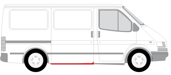 Prag auto Spate Dreapta potrivit FORD TRANSIT, TRANSIT TOURNEO pana in 2000 [3]