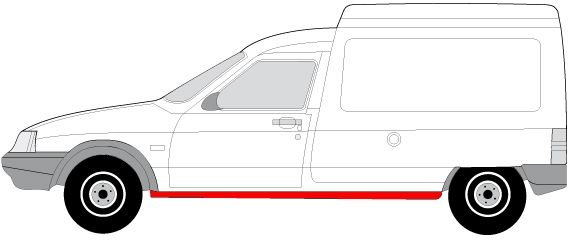 Prag auto Stanga reparatie, partea inferioara, lungime 200cm potrivit CITROEN C15, C15/MINIVAN pana in 2005 [2]