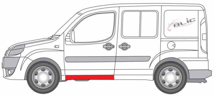 Prag lateral fata stanga/dreapta lungime 90cm FIAT DOBLO, DOBLO CARGO intre 2001-2010 [2]
