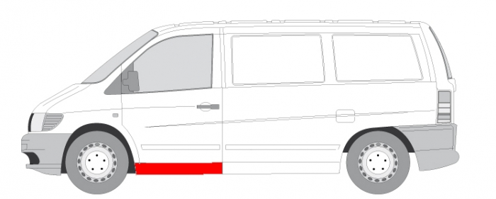 Prag lateral fata stanga MERCEDES V 638/2, VITO 638 intre 1996-2004 [2]