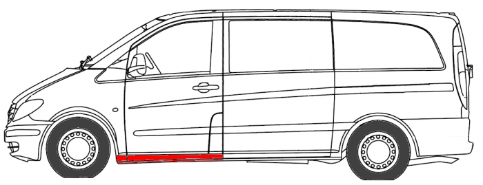 Prag lateral fata stanga MERCEDES VITO intre 2003-2010 [4]