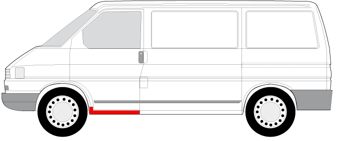Prag lateral fata stanga VW TRANSPORTER IV intre 1990-2003 [2]
