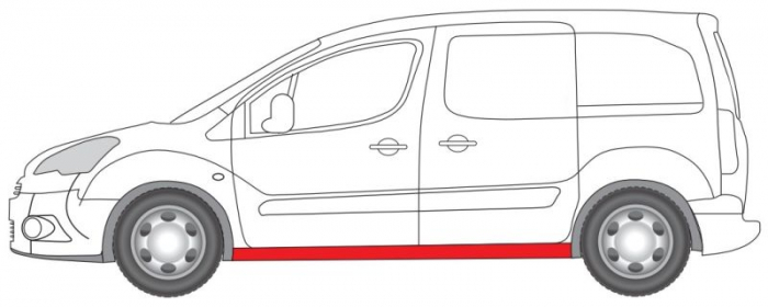 Prag lateral stanga CITROEN BERLINGO; PEUGEOT PARTNER, PARTNER TEPEE dupa 2008 [2]