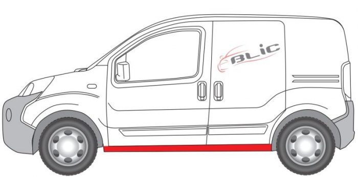 Prag lateral stanga reparatie, partea inferioara, lungime 165cm CITROEN NEMO; FIAT FIORINO; PEUGEOT BIPPER, BIPPER TEPEE dupa 2007 [2]