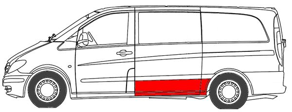 Prag lateral stanga scurt model, partea inferioara MERCEDES VITO / MIXTO W639, VITO W639 intre 2003-2010 [3]