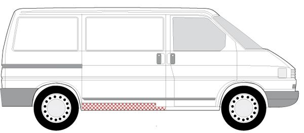 Prag lateral usa culisanta dreapta interior VW TRANSPORTER IV intre 1990-2003 [2]