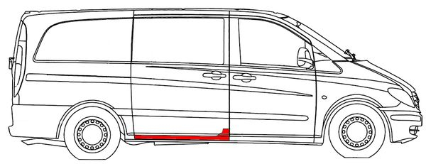 Prag lateral usa culisanta dreapta MERCEDES VIANO W639, VITO / MIXTO W639, VITO W639 dupa 2003 [3]
