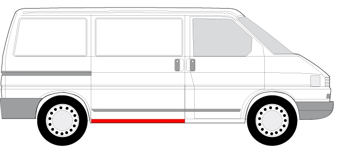 Prag lateral usa culisanta dreapta VW TRANSPORTER IV intre 1990-2003 [2]
