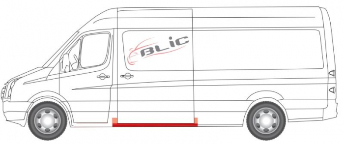 Prag lateral Usa culisanta stanga varianta lunga, MERCEDES SPRINTER 3,5-T 906, SPRINTER 3-T 906, SPRINTER 4,6-T 906, SPRINTER 5-T 906; VW CRAFTER 30-35, CRAFTER 30-50 intre 2006-2013 [2]