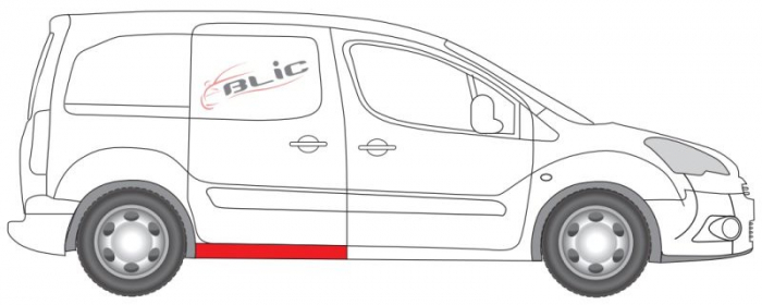 Prag usa culisanta dreapta lungime 100cm CITROEN BERLINGO; PEUGEOT PARTNER, PARTNER TEPEE dupa 2008 [2]