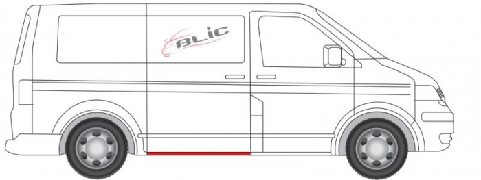 Prag usa culisanta dreapta reparatie partea inferioara lungime 130cm VW MULTIVAN V, TRANSPORTER V dupa 2003 [2]