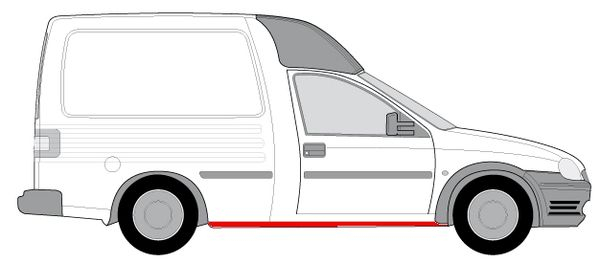 Prag usa dreapta reparatie partea inferioara lungime 160cm OPEL COMBO, CORSA B intre 1993-2000 [2]