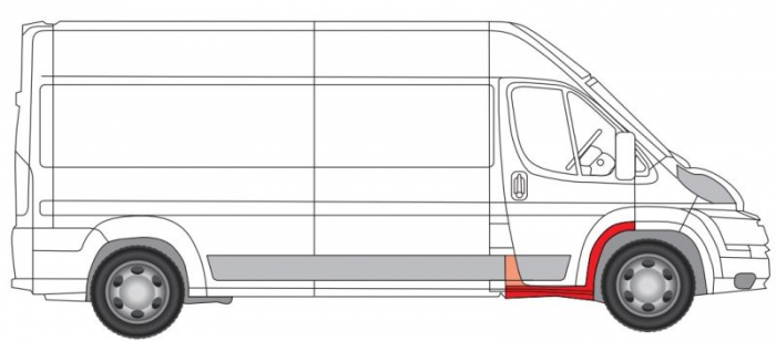 Prag usa fata dreapta reparatie arc aripa si otelp CITROEN JUMPER; FIAT DUCATO; PEUGEOT BOXER dupa 2006 [2]