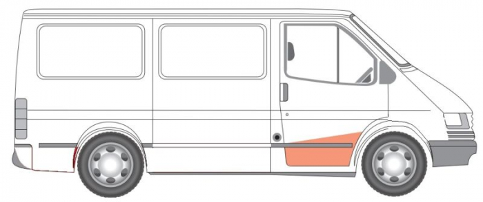 Prag usa fata dreapta sectiune FORD TRANSIT intre 1986-2000 [2]
