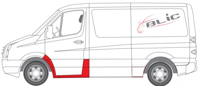 Prag usa fata stanga cu reparatie arc aripa si otelp VAN MERCEDES SPRINTER; VW CRAFTER intre 2006-2013 [2]