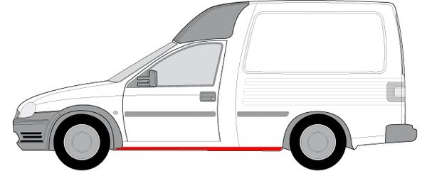 Prag usa stanga reparatie partea inferioara lungime 160cm OPEL COMBO, CORSA B intre 1993-2000 [2]