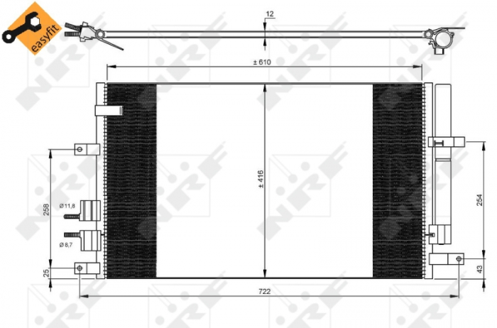 Radiator AC condensator cu uscator potrivit ALFA ROMEO 159, BRERA, SPIDER 1.8-3.2 06.05-12.12 [2]