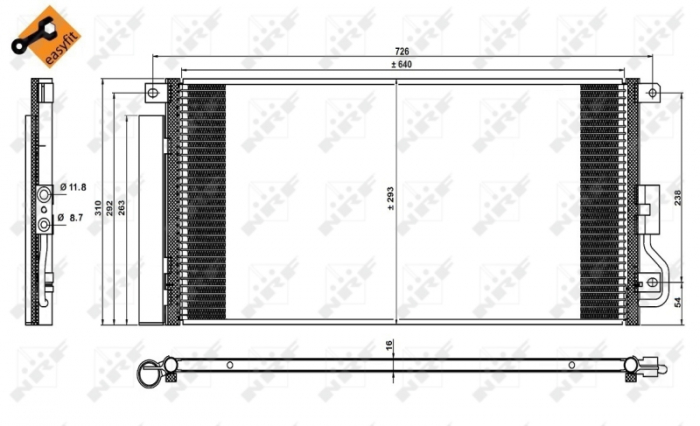 Radiator AC condensator cu uscator potrivit CHEVROLET TRAX; OPEL MOKKA / MOKKA X 1.4/1.6D/1.7D 06.12- [4]