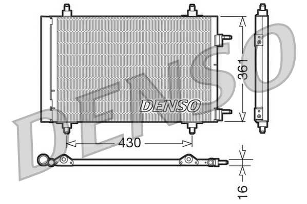 Radiator AC condensator cu uscator potrivit CITROEN BERLINGO MULTISPACE, BERLINGO/MINIVAN, C4, C4 I; PEUGEOT 307, 308 I, PARTNER TEPEE, PARTNER/MINIVAN 1.4-2.0D 08.00- [3]