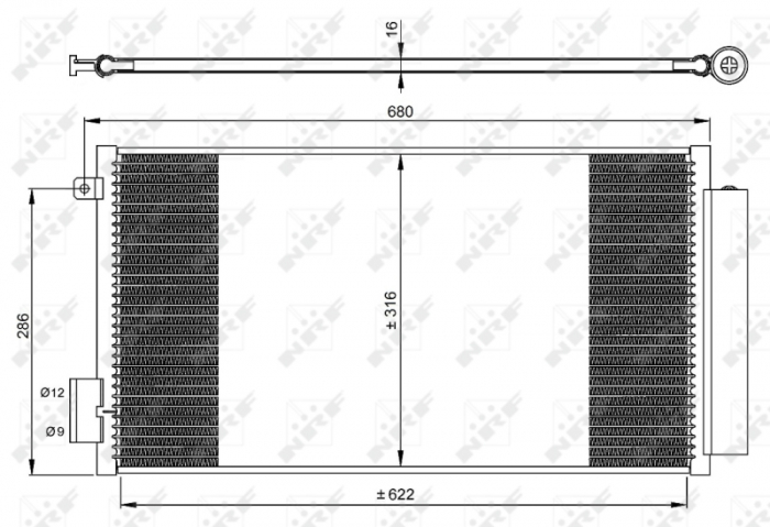 Radiator AC condensator cu uscator potrivit FIAT 500L, TIPO 0.9-1.6D 09.12- [1]