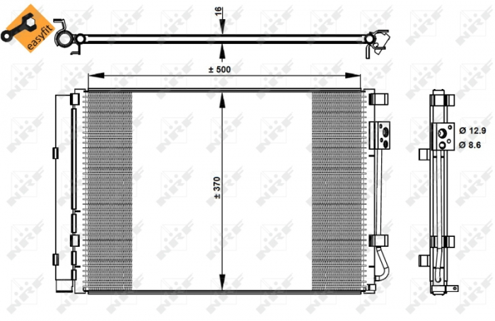 Radiator AC condensator cu uscator potrivit HYUNDAI ACCENT IV, I20 I, VELOSTER; KIA RIO III 1.2-1.6 12.10- [3]