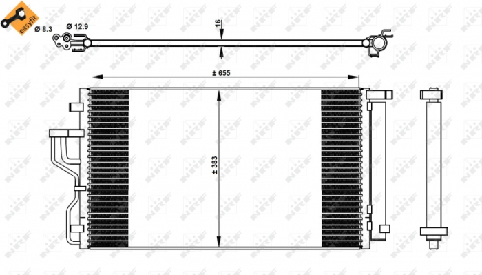 Radiator AC condensator cu uscator potrivit HYUNDAI IX35; KIA SPORTAGE III 2.0/2.4 08.09- [5]