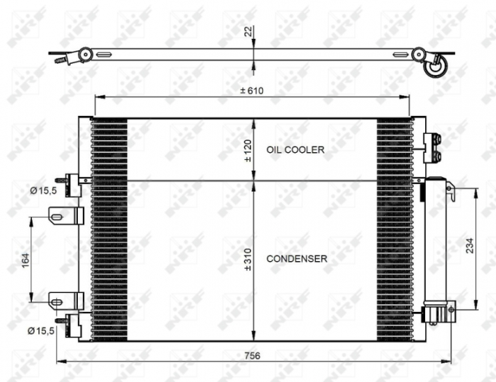 Radiator AC condensator cu uscator potrivit JEEP COMPASS, PATRIOT 2.0/2.4/2.4LPG 08.06- [1]