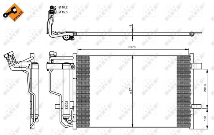 Radiator AC condensator cu uscator potrivit MAZDA 3 1.6-2.3 12.08-09.14 [2]