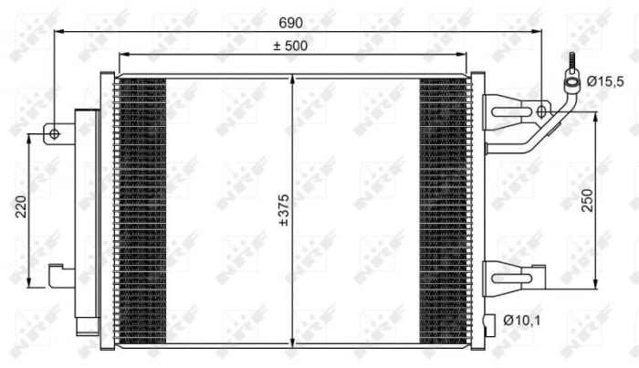 Radiator AC condensator cu uscator potrivit MITSUBISHI COLT CZC VI, COLT VI; SMART FORFOUR 1.1-1.5D 01.04-06.12 [1]