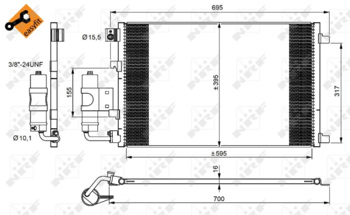 Radiator AC condensator cu uscator potrivit NISSAN QASHQAI I 1.6/1.6LPG 02.07-04.14 [1]