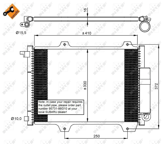 Radiator AC condensator cu uscator potrivit SUBARU JUSTY II, JUSTY III; SUZUKI IGNIS II 1.3/1.5 10.95- [3]