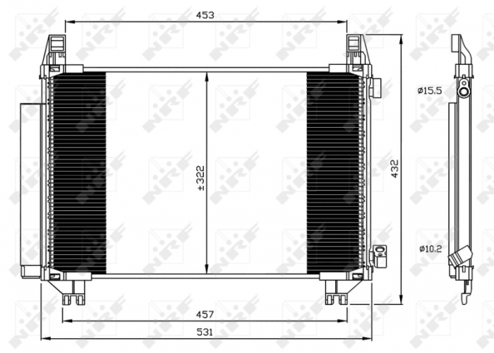 Radiator AC condensator cu uscator potrivit TOYOTA YARIS 1.0/1.3 12.10- [1]