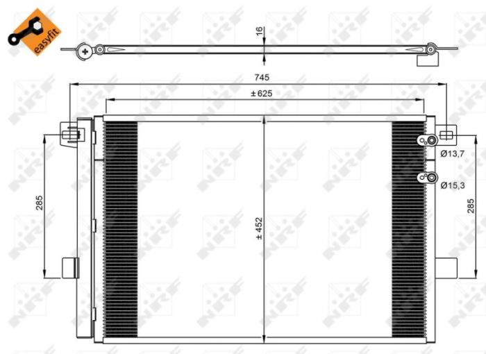 Radiator AC condensator cu uscator potrivit VW AMAROK 2.0/2.0D/3.0D 09.10- [3]