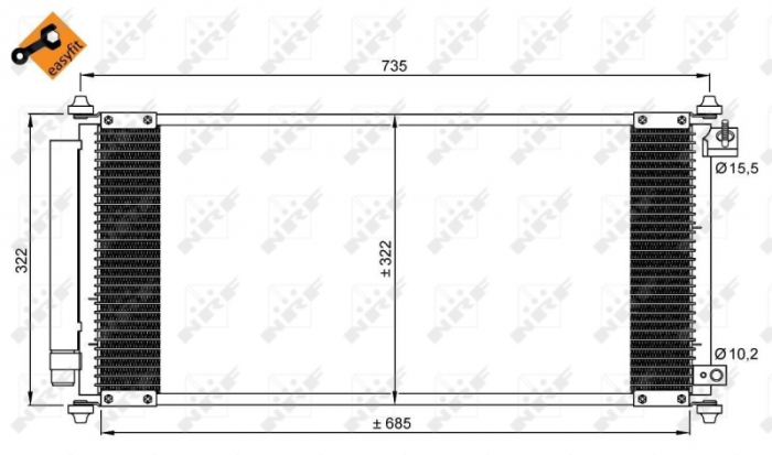 Radiator AC condensator Honda Jazz 1.2i-1.4i-16V '03- [4]