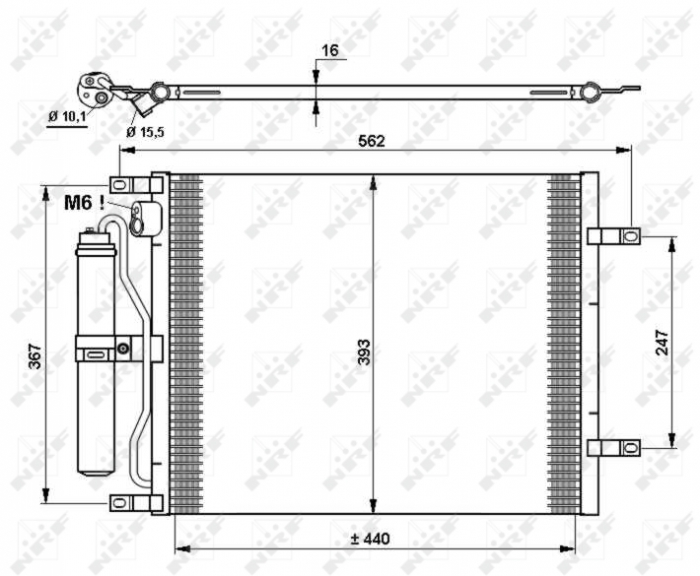 Radiator AC condensator Nissan Micra (K12) 1.5 dCi 65 km / 82 km '03-/ Nissan Note 1.5 dCi 68 km / 86 km '06- [2]