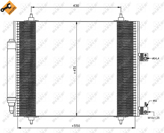 Radiator AC condensator PEUGEOT 807 (E) 2.0 / CITROÓN C8 (EA_, EB_) 2.0 HDI [3]